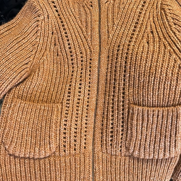 & other stories zip cardigan brown chunky size US small - Picture 13 of 16